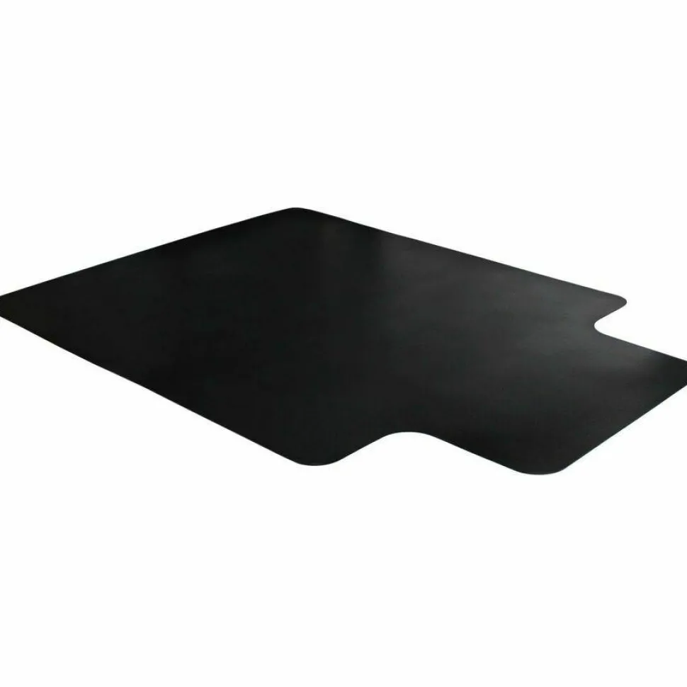 Floortex Advantagemat Black Vinyl Lipped Chair Mat for Hard Floor - 36" x 48"
