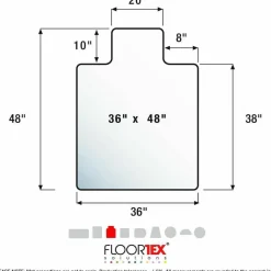 Floortex Advantagemat Black Vinyl Lipped Chair Mat for Hard Floor - 36