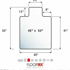 Floortex Cleartex AdvantagematPlus APET Lipped for Low/Standard Pile Carpets - 45