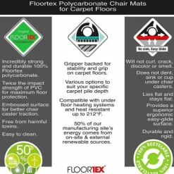 Floortex Cleartex Ultimat Polycarbonate Rectangular Chair Mat for Carpets - 60" x 79"