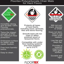 Floortex Cleartex Ultimat Polycarbonate Rectangular Chair Mat for Hard Floor - 35