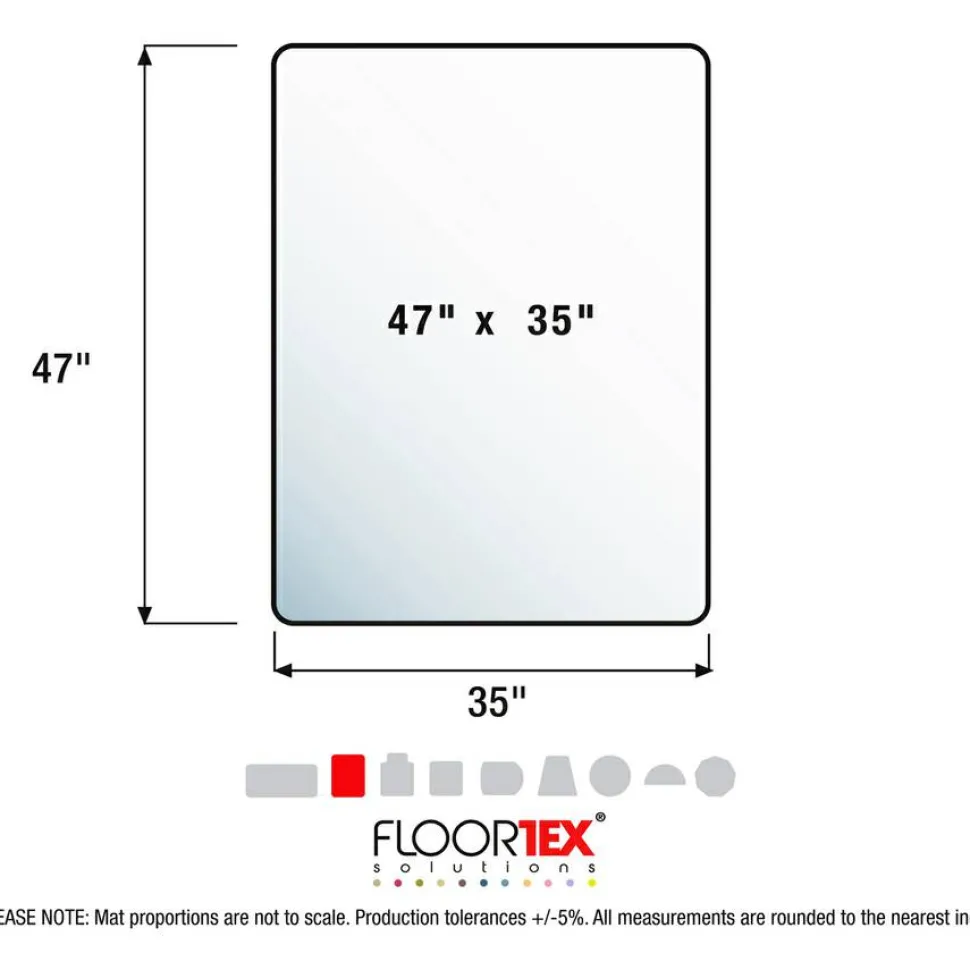 Floortex Cleartex Ultimat Polycarbonate Rectangular Chair Mat for Hard Floor - 35" x 47"