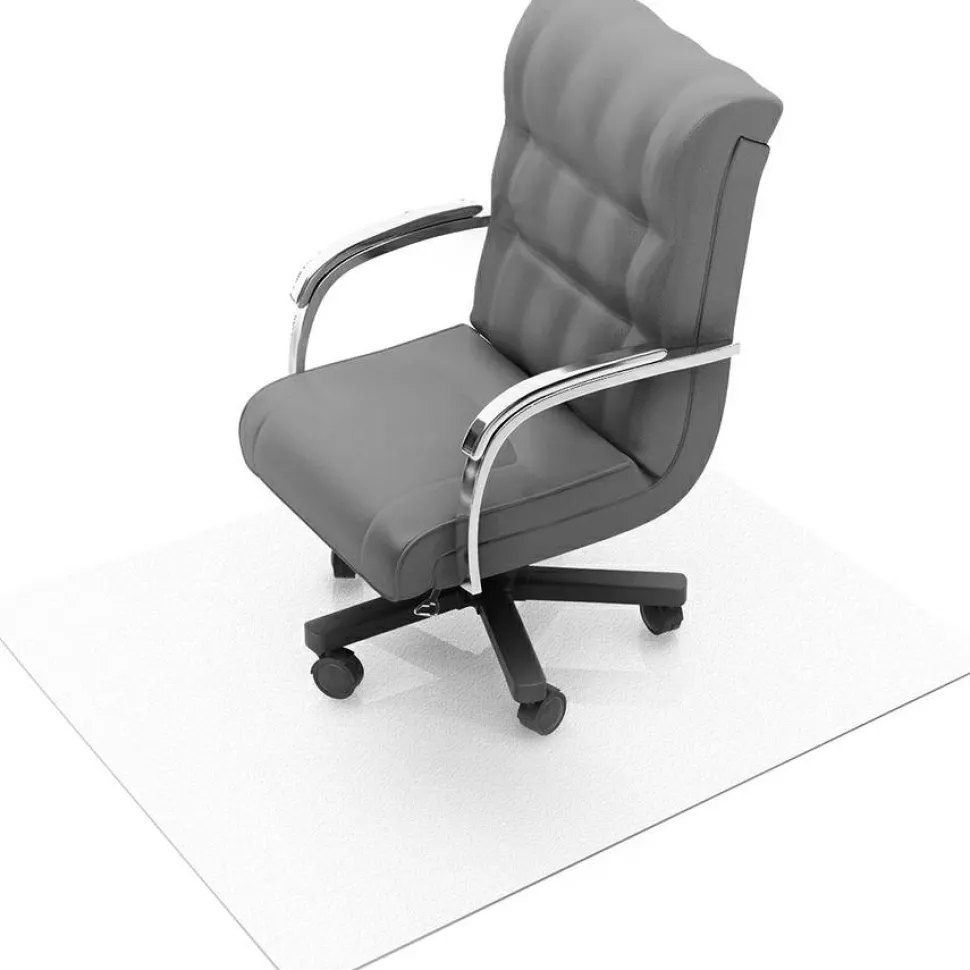 Floortex Computex Anti-Static Vinyl Rectangular Chair Mat for Carpets up to 3/8", 48" x 60", Clear