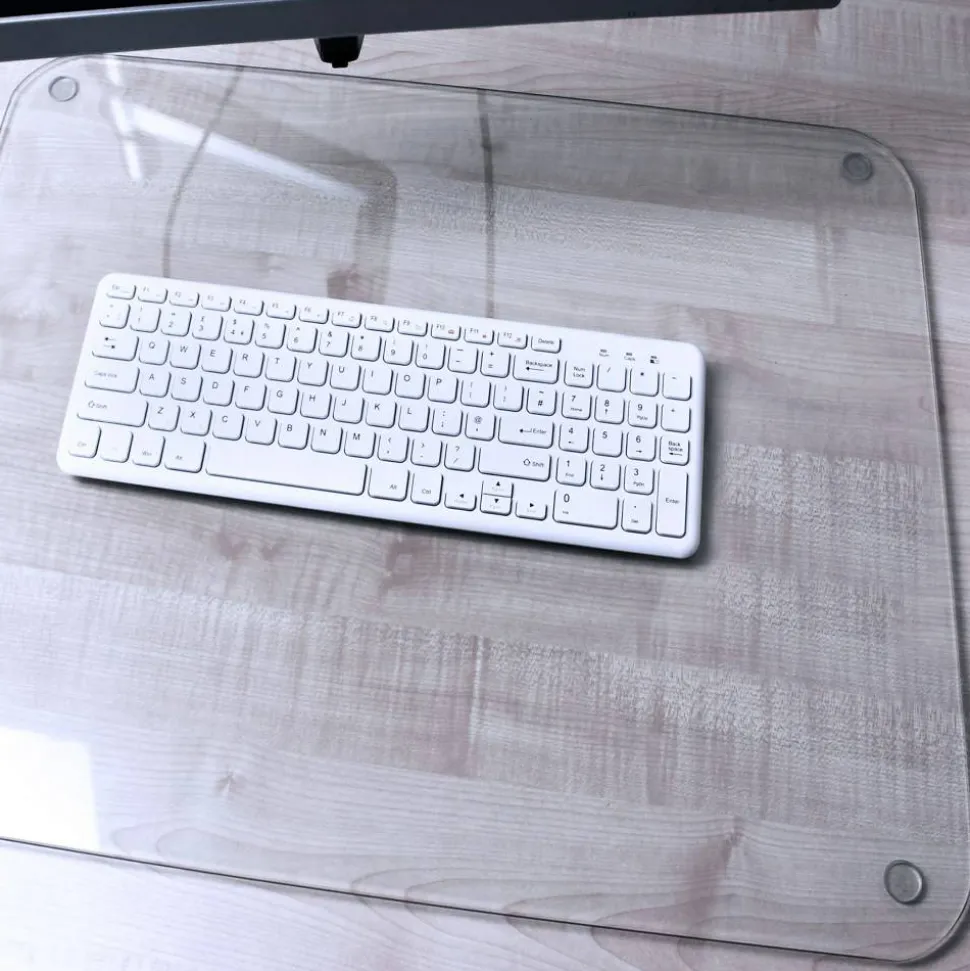 Floortex Desktex Glaciermat Glass Desk Pad - 20" x 36"