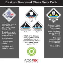 Floortex Desktex Glaciermat Glass Desk Pad - 20