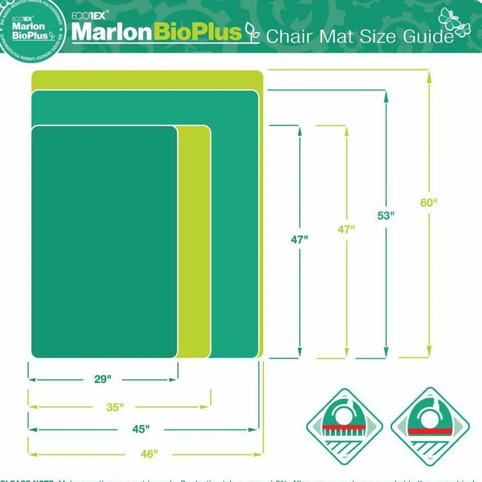 Floortex Eco Friendly Carbon Neutral Chair Mat for Low / Medium Pile Carpets
