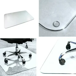 Floortex Heavy-Duty Glass Chair Mat for Hard Floors & Carpets - 36