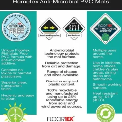 Floortex Hometex Biosafe Hometex Anti-Microbial Table Mat 19" x 24" - Rectangle - 19" Width x 0" Depth - PVC Vinyl - Fresh Mist - TAA Compliant