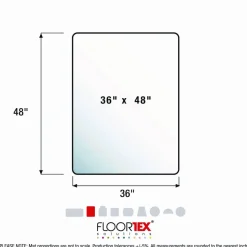 Floortex Phthalate-Free Vinyl Rectangular Chair Mat for Carpets up to 1/4" - 36" x 48"
