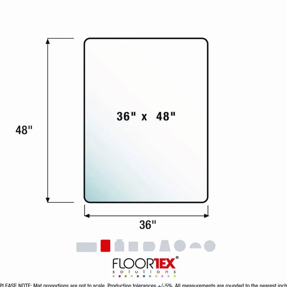 Floortex Phthalate-Free Vinyl Rectangular Chair Mat for Carpets up to 1/4" - 36" x 48"