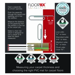 Floortex Phthalate-Free Vinyl Rectangular Chair Mat for Carpets up to 1/4