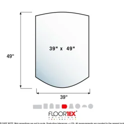 Floortex Polycarbonate Contoured Chair Mat for Carpets up to 1/2" - 39 x 49"