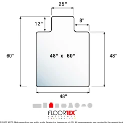 Floortex Polycarbonate Lipped Chair Mat for Carpets up to 1/2