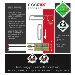 Floortex Polycarbonate Lipped Chair Mat for Carpets up to 1/2