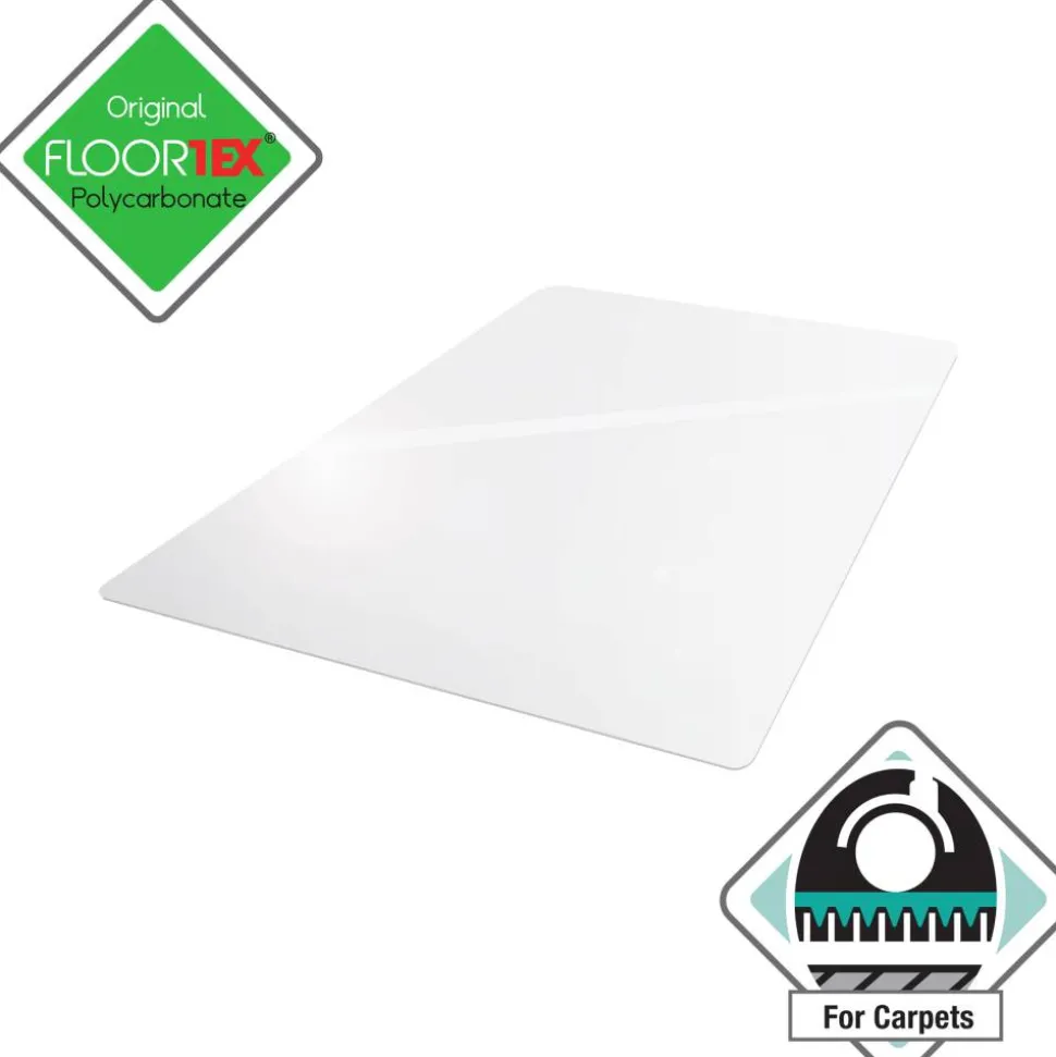 Floortex Polycarbonate Rectangular Chair Mat for Carpets up to 1/2" - 35" x 47"