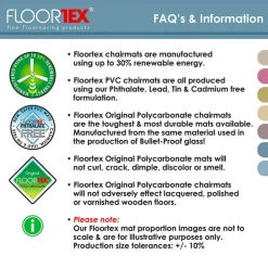 Floortex Polycarbonate Rectangular Chair Mat for Carpets up to 1/2" - 48" x 79"