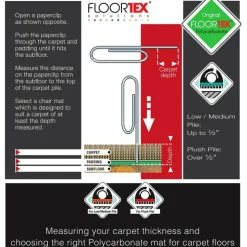 Floortex Polycarbonate Rectangular Chair Mat for Carpets up to 1/2