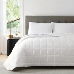 Flourish Microfiber Quilted Blankets, Queen, White, Total Qty 4