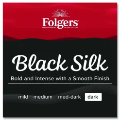 Folgers Coffee, Black Silk, Dark Roast, 24.2 oz Canister (Makes about 210 Cups)