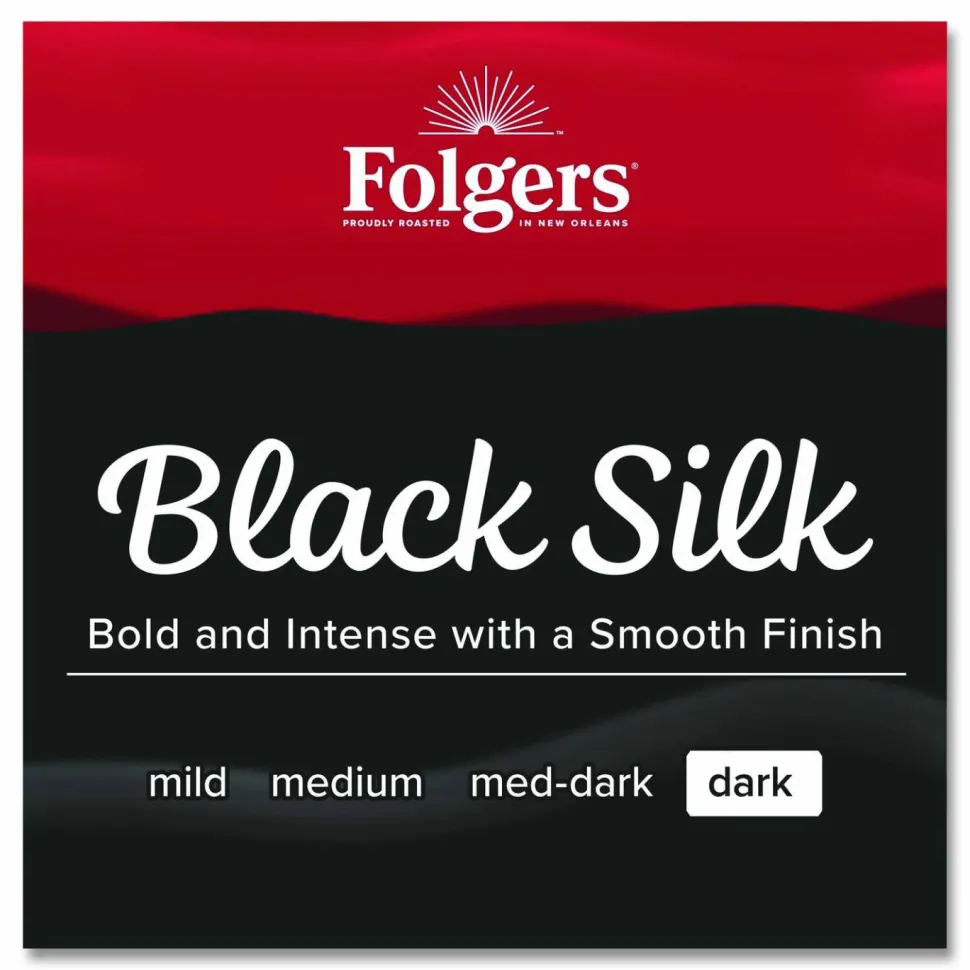Folgers Coffee, Black Silk, Dark Roast, 24.2 oz Canister (Makes about 210 Cups)