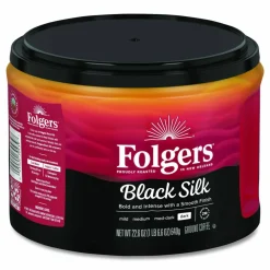 Folgers Coffee, Black Silk, Dark Roast, 24.2 oz Canister (Makes about 210 Cups)