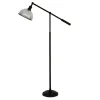 Frenkel 58" Tall Floor Lamp with Ribbed Glass Shade in Blackened Bronze/Clear