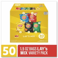 Frito-Lay Potato Chip Variety Mix, Assorted Flavors, 1.5 oz Bag, 30 Bags/Carton