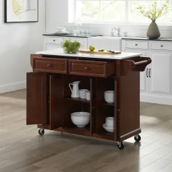 Full Size Granite Top Kitchen Cart