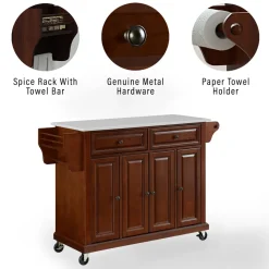 Full Size Granite Top Kitchen Cart