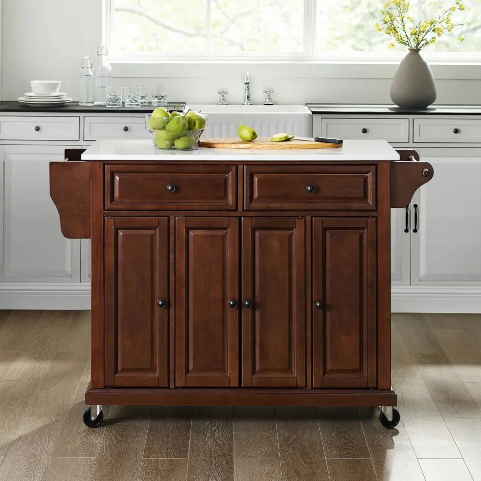 Full Size Granite Top Kitchen Cart