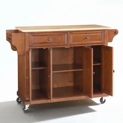 Full Size Wood Top Kitchen Cart