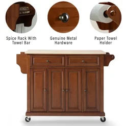 Full Size Wood Top Kitchen Cart