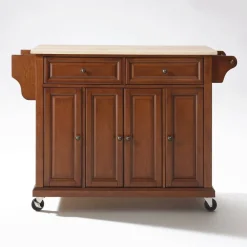 Full Size Wood Top Kitchen Cart