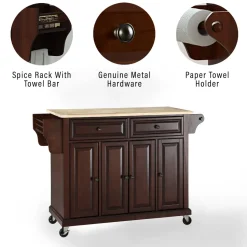 Full Size Wood Top Kitchen Cart