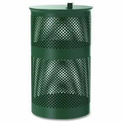Furloo 13 Gallon Heavy-Duty Outdoor Pet Waste Trash Can with Lid, Top Door, Green