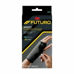 FUTURO Adjustable Reversible Splint Wrist Brace, Fits Wrists 5.5" to 8.5", Black
