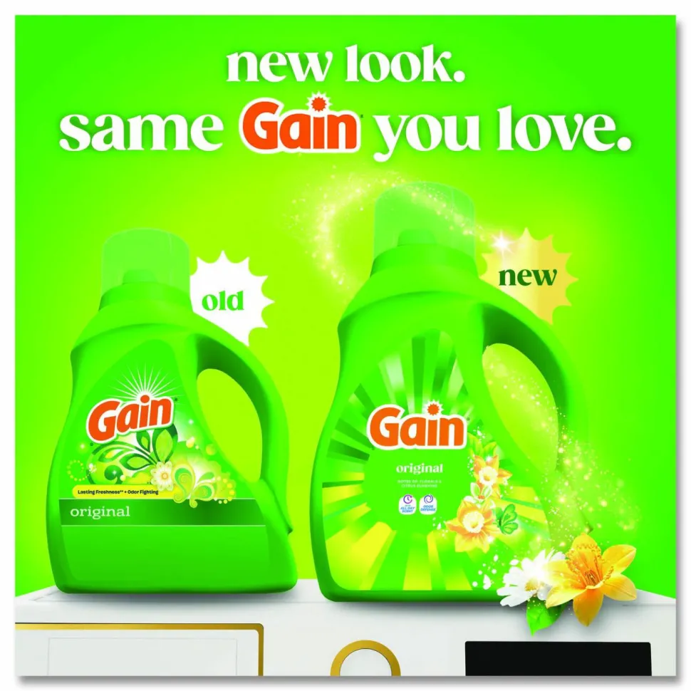 Gain Liquid Laundry Detergent, Gain Original Scent, 42 oz Bottle, 6/Carton