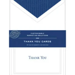 Gartner Studios Thank You Cards, 5 1/4" x 3 3/4", White With Blue Accents, Pack Of 20