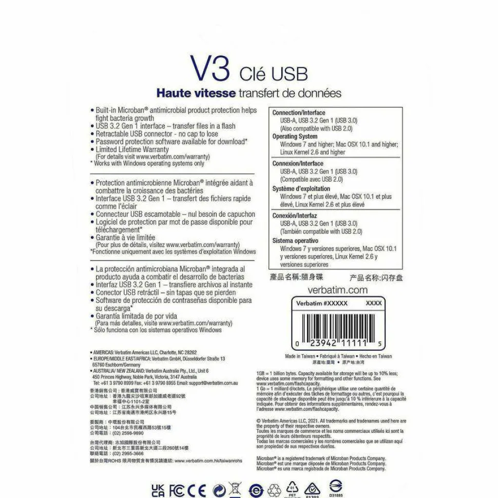 64GB Store 'n' Go V3 USB 3.2 Gen 1 Flash Drive - 2pk - Red, Blue