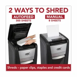 GBC AutoFeed+ 300M Micro-Cut Office Shredder, 300 Auto/8 Manual Sheet Capacity