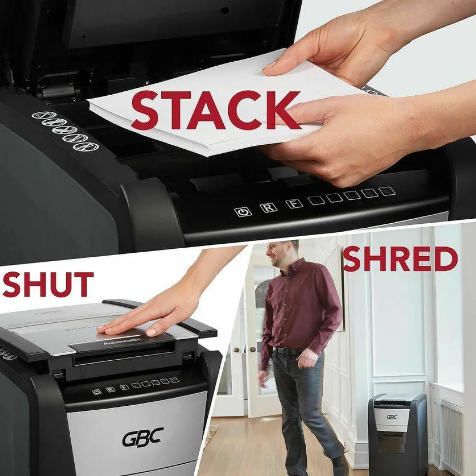 GBC AutoFeed+ 150X Micro-Cut Home Office Shredder, 150 Auto/8 Manual Sheet Capacity