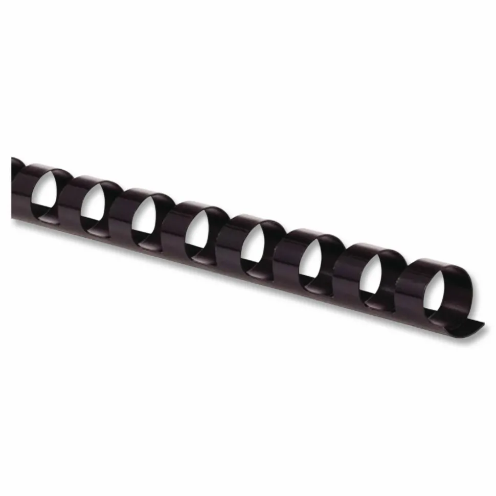 GBC CombBind Standard Spines for 11 x 8.5 Documents, 19 Rings, 0.38" (60-Sheet) Capacity, Black, 100/Box