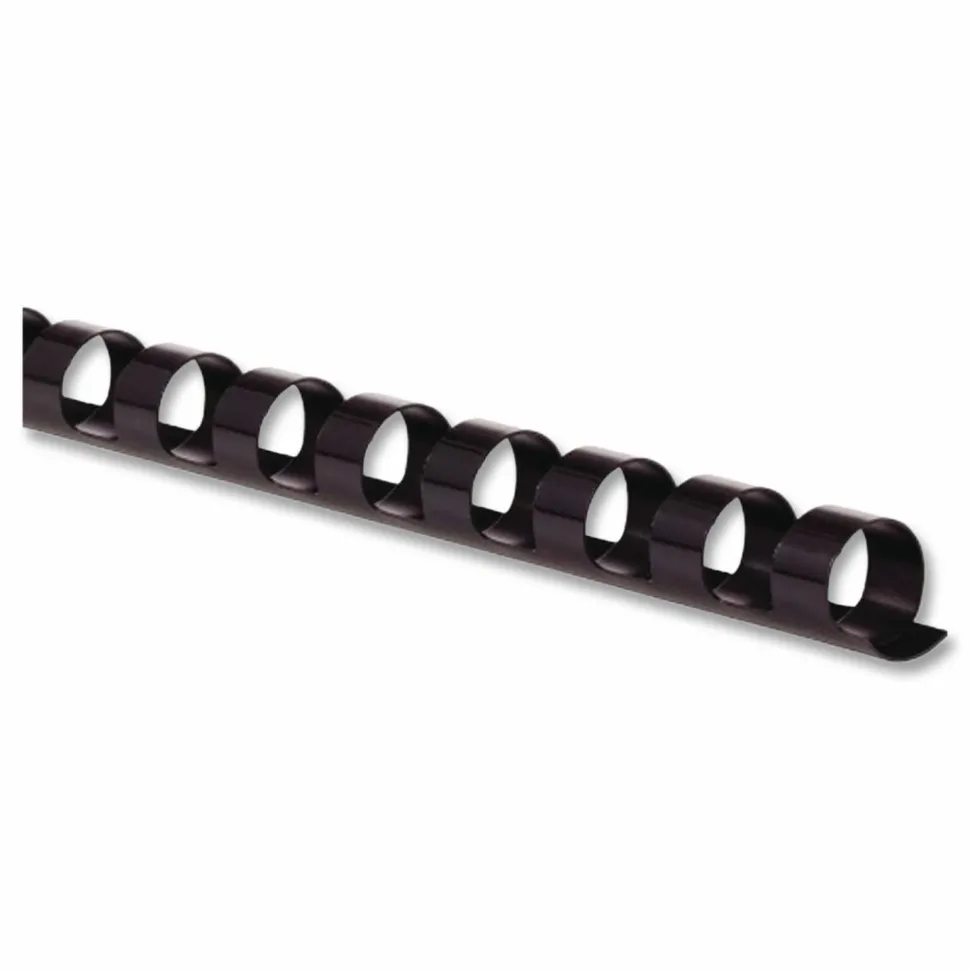 GBC CombBind Standard Spines for 11 x 8.5 Documents, 19 Rings, 1.5" (330-Sheet) Capacity, Black, 100/Box