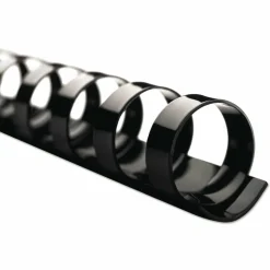 GBC CombBind Standard Spines for 11 x 8.5 Documents, 19 Rings, 0.25" (25-Sheet) Capacity, Black, 100/Box