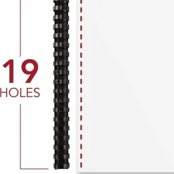 GBC CombBind Standard Spines for 11 x 8.5 Documents, 19 Rings, 0.75