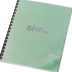 GBC Design View Poly Presentation Covers for Binding Systems, Lined Pattern, Plastic, Square Corners, 11 x 8.5, Clear, 25/Pack