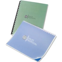 GBC Design View Poly Presentation Covers for Binding Systems, Lined Pattern, Plastic, Square Corners, 11 x 8.5, Clear, 25/Pack