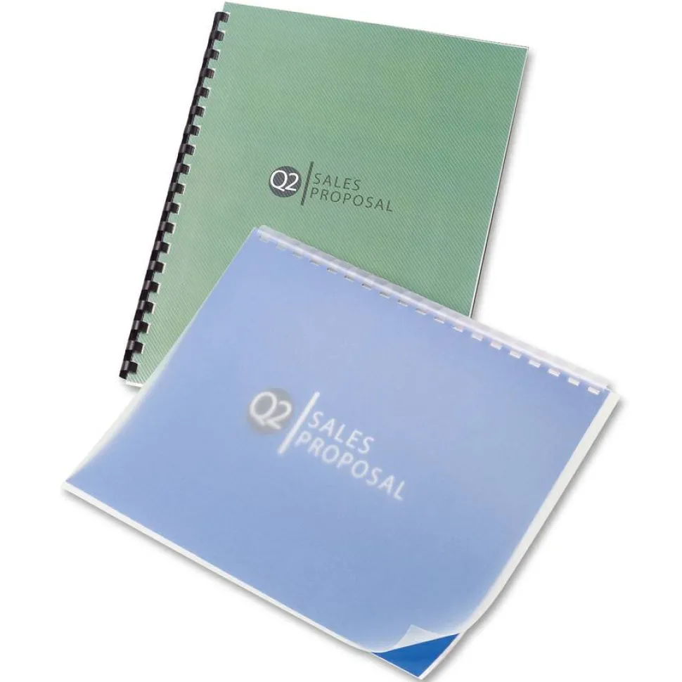 GBC Design View Poly Presentation Covers for Binding Systems, Lined Pattern, Plastic, Square Corners, 11 x 8.5, Clear, 25/Pack