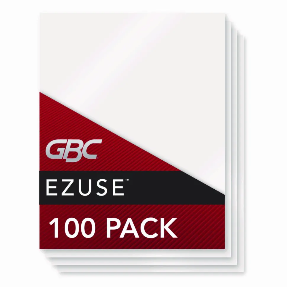 GBC EZUse Thermal Laminating Pouches, 5 mil, 9" x 11.5", Gloss Clear, 100/Box