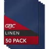 GBC Linen Textured Standard Presentation Covers for Binding Systems, Paper, Round Corners, 11.25 x 8.75, Navy, 50/Pack